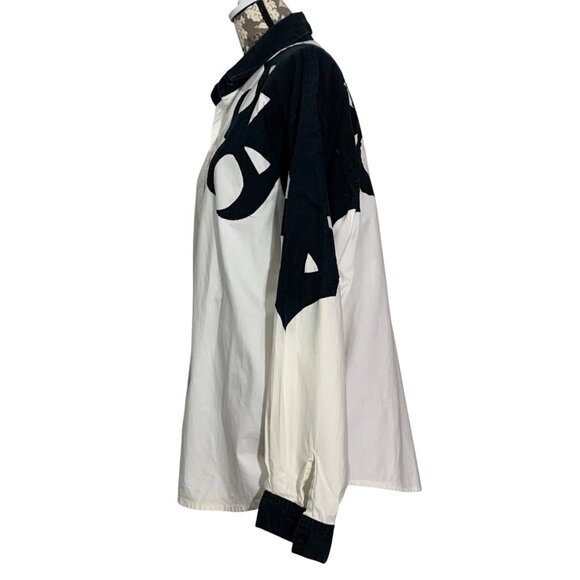 1990s Adobe Rose Pure Cotton Cowboy Western Embellished Shirt Womens Size XL - Picture 4 of 6